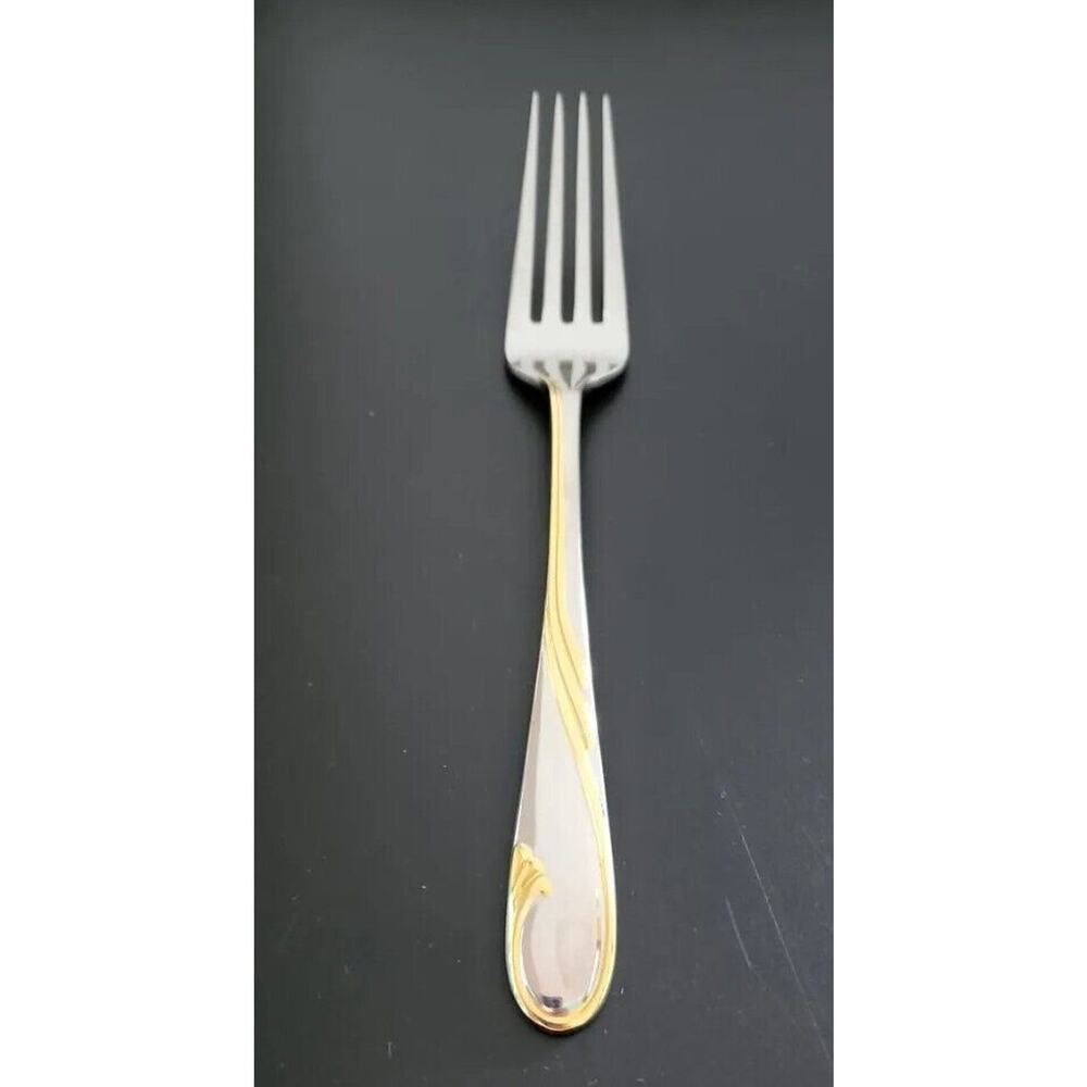 Gorham Stainless Golden Swirl Dinner fork 7 7/8" Flatware Silverware PB183